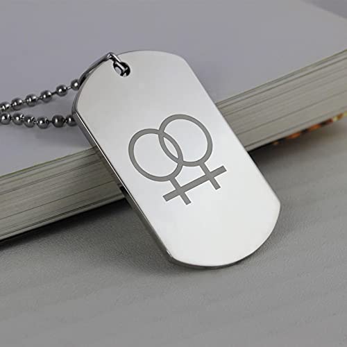Pingentes de colares de orgulho gay de lésbicas para mulheres 316L em aço inoxidável., 60 cm, Aço in