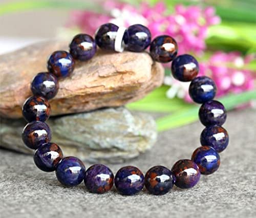 Bracelet sugilite naturelle bleu violet 10.5mm, une idée cadeau unique