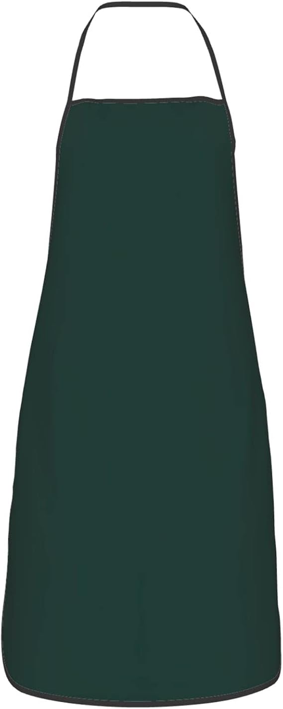 Apron Dark Emerald Green Kitchen Bib Gown Waterproof for Men Women 28.