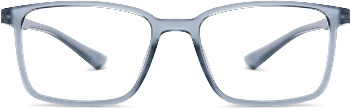 Zero Power Blue Cut Computer Glasses | Anti Glare, Lightweight & Blocks Harmful Rays | Full Rim | UV Protection Specs | Men & Women | Large | LB E13737