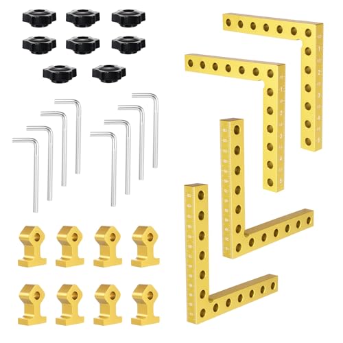 KKnoon 90 Degree Clamps for Woodworking 4PCS Positioning Square Right Angle Clamp 5.5Inch Aluminum Alloy for Picture Frame/Cabinet/Boxes/Drawers