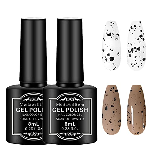 Miniatura 10 de Juego de 2 esmaltes de cáscara de huevo, esmalte de uñas semipermanente, juego de barniz de manicura para bricolaje en casa (0.3 fl oz), elegante