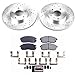 PowerStop Front Brake Kit For Infiniti I35 2002-04 |Nissan Altima 2002-06 |Maxima 2002-03 - Drilled and Slotted Disc Rotors with Ceramic Brake Pads Replacement, K2282