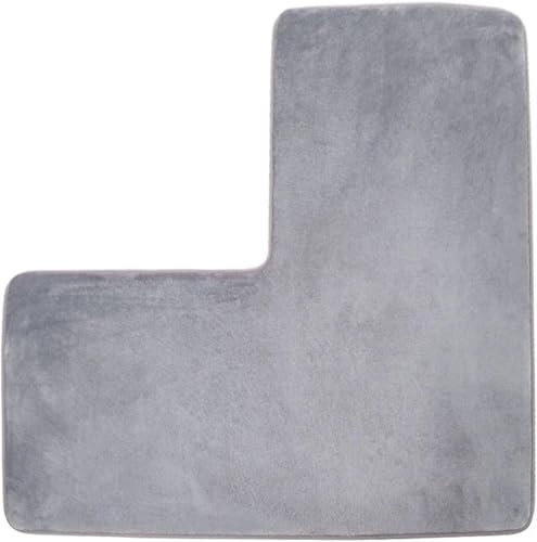Tapis de bain moulé, en polaire corail douce, antidérapant, absorbant l'eau, lavable, pour douche carrée, toilettes, maison, spa (gris)