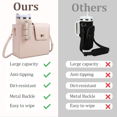 Image of Stanley Purse Cup Holder Bag- Outdoor Portable Crossbody Bag for Stanley Cup Tumbler Purse