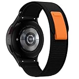 Pulseira NSmart em nylon style Trail e Alpinist compativel com Galaxy Watch 7 - Galaxy Watch 6 - Galaxy Watch 6 Classic - Galaxy Watch 5 - Galaxy Watch 5 Pro - Galaxy Watch 4 Classic (Único, Preta Laranja)