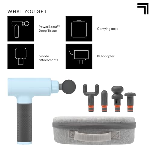 Image of Sharper Image Powerboost Deep Tissue Percussion Massage Gun 2026 Version | Handheld Shoulder & Back Massager, Quiet, Travel Case, Full Body Pain Relief, Workout Recovery Massage Tool, Trigger Point