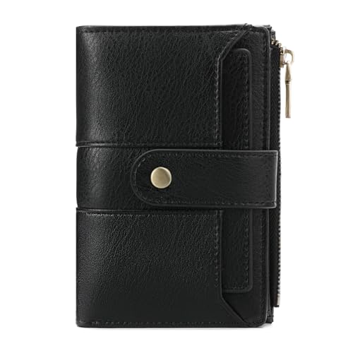 Image of SENDEFN Small Wallets for Women Leather Bifold Compact RFID Blocking with ID Window