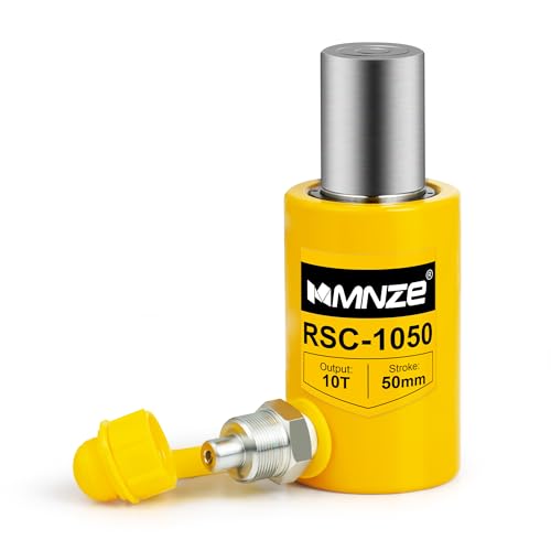 Image of 10T 50mm /2 inch Stroke Hydraulic Cylinder Jack Porta Power Ram Jack Single Acting Lifting Cylinder Retract Automatically for Machinery Ship Bridge Construction