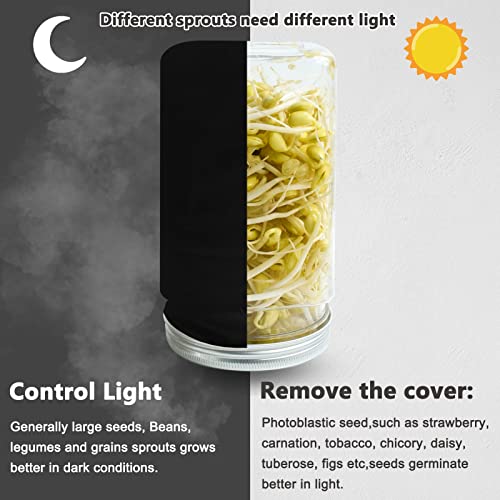 Sprouting Kit, Sprouting Jar Kit Sprouts Growing Kit, With Sprouting Lids, Blackout Sleeves, Sprouter Stand, Drip Tray And Canning Brush Seed Starter Kit Growing Broccoli, Alfalfa, Mung Bean And More #TOP4