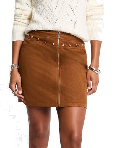 Jupe courte ajustée cognac femme - vue 2