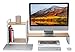 Produktbild JackCubeDesign Bamboo Monitor Stand Computer Riser with 2-tier Desktop Bookshelf Countertop Bookcase, Book Storage Organiser Display Shelf Rack for Home Office(White) :MK363D