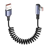 Facile à utiliser : Le câble à ressort USB C s’étend jusqu’à environ 3,2 mètres de long, s’étend librement et reprend rapidement sa forme d’origine après l’étirement. Fabriqué en TPU, câble à haute élasticité, doux et résistant sans nœud.