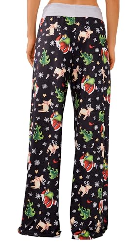 Image of Women Pajama Pants Comfy Lounge Wide Leg Casual Stretch Palazzo Drawstring Pj Bottoms Pants S-3XL