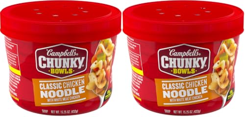 Image of Campbell's Chunky Soup, Classic Chicken Noodle Soup, 15.25 oz Microwavable Bowl (Pack of 2)