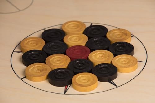 Image of Synco Professional Wooden Carrom Coins Set | 24 Carrom Board Coins in Special Case (Platinum Coins)