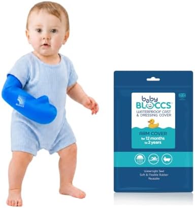 Bloccs 100% Waterproof Arm Cast Cover – Baby (12-24 months) – Reusable Shower, Bath & Swim Protector – XS