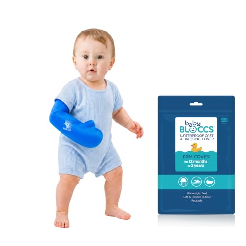 BLOCCS 100% wodoodporna osłona na gips – Baby Bloccs (12-24 miesięcy) – wielokrotnego użytku ochraniacz pod prysznic, do kąpieli i pływania – XS