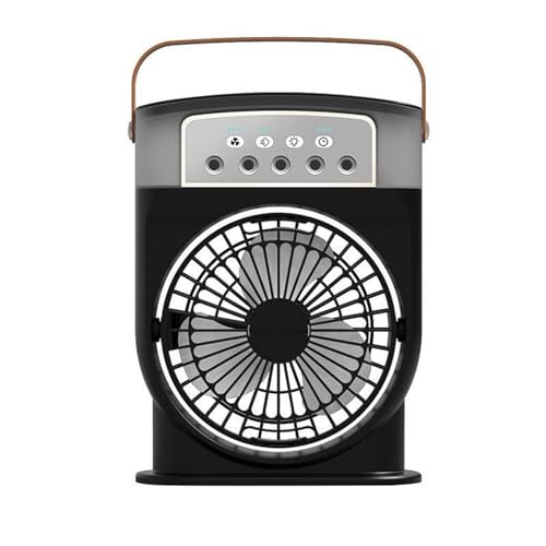 Polarlux Air Cooler, Polarlux Ice Fan, 4 in 1 Mobiles Klimagerät, Mini Klimaanlage Ventilator mit 3 Geschwindigkeit, 7 LED & Timer, Tragbarer Persönlicher Luftkühler Ventilator für Haus Büro (Schwarz)