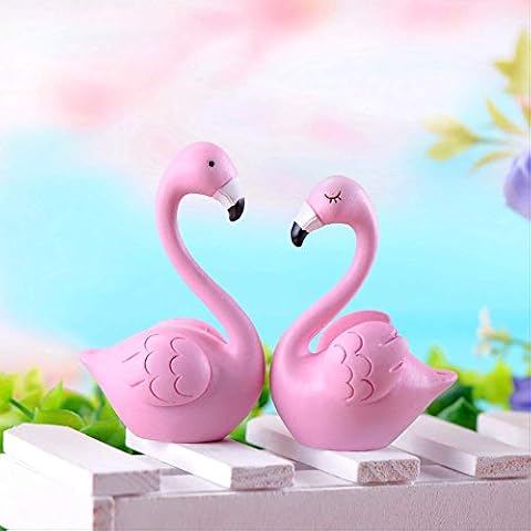 Statua Rzeźba Figurka Wystrój Domu AkcentyPink Flamingo Lovers Ptak Posągi Zwierząt Rzeźby Ozdoba Figurki Rzemiosło Żywiczne Nowość Prezent