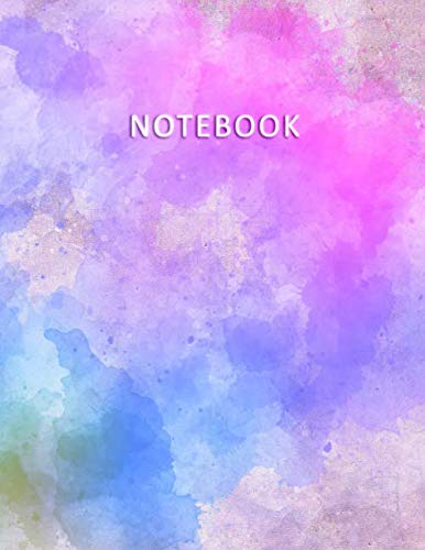Notebook: Unruled – Unlined – Plain - blank Notebook – 100 pages numbered – Elegant cover with Watercolor Plots – A4/Letter Size – Diary, Journal, Composition Book, doodles, Sketchbook