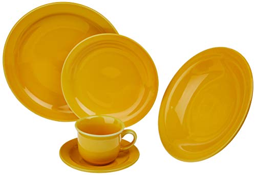 1 Aparelho de Jantar e Chá 30 Peças Oxford Daily Floreal Yellow Amarelo