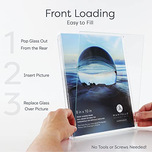 Mantello Essentials Front Loading 8.5 X 11 Picture Frame, Acrylic Picture Frame To Display Certificates & Photos, Acrylic Frame With Glass Front, 6 Pack #TOP3