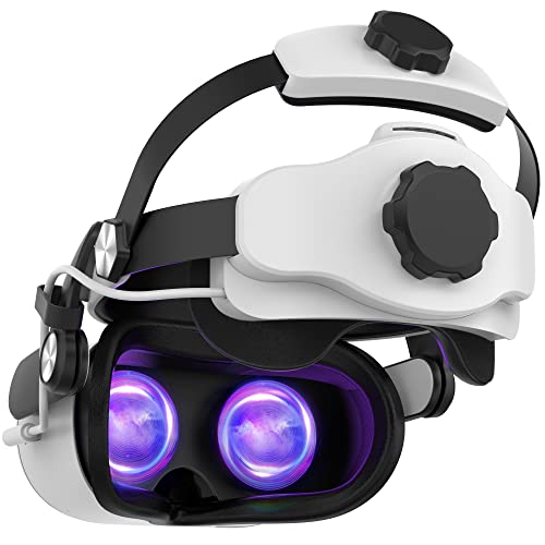 Head Strap For Meta/Oculus Quest 2 With 5300Mah Battery Pack, Replaceable Power Bank Extend Playtime, Enhanced Support & Gaming Immersion & Balance Weight Design In Vr Accessories For Adults & Kids #TOP13