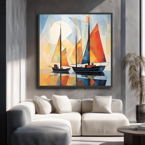 Tableaux abstraits de scènes océaniques pour habiller un mur vide chic