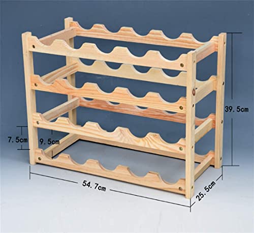 Homegoal Wooden Wine Rack, Free Standing Wine Bottle Holder Cabinet Shelf, 16 Bottle 4 Tiers Solid Pine Wood Wine Storage Racks Countertop For Home Cellar Pantry Kitchen Living Room Bar #TOP1