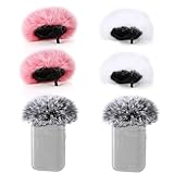 ZealSound DJI MIC 2 Windscreen Pop Filter for DJI MIC 2 / OSMO POCKET 3 Microphone Furry Wind Muff Windshield Professional Foam Cover Set (NOT for Dji Mic 1 Lavalier Lapel Mic),6 Pack-Gray White Pink