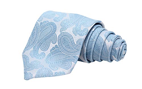 Kit Com 04 Gravatas Clássicas Trabalhadas (Azul-Claro/Rosa/Marrom/Amarelo)