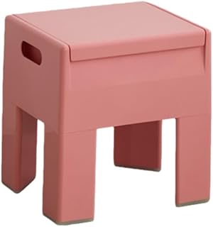 収納スツール オットマン フットレスト 蓋付き 収納ボックス 椅子 足置き 38x30x40cm ABS素材 軽量 滑り止め付き 玄関 リビング 寝室 ランドリー 洗面所 多目的 (ピンク)