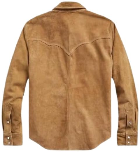 Men's Leather Shirt Western Style Real Suede Leather Jacket2