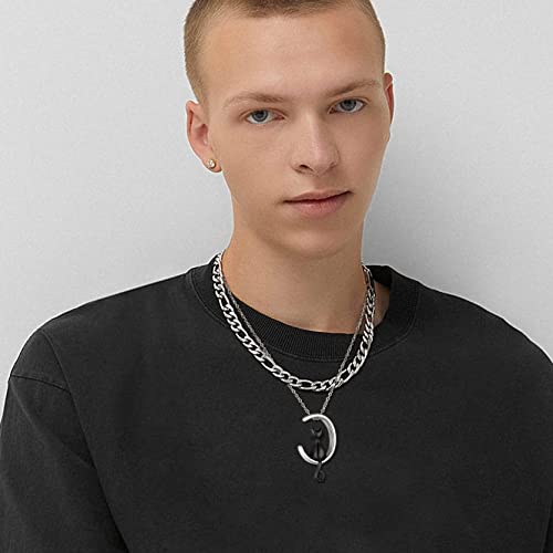 Goldchic Jewelry Moon Cat Cremation Necklace For Ashes Black Color Pet Urn Necklace Memorial Necklace Waterproof #TOP2