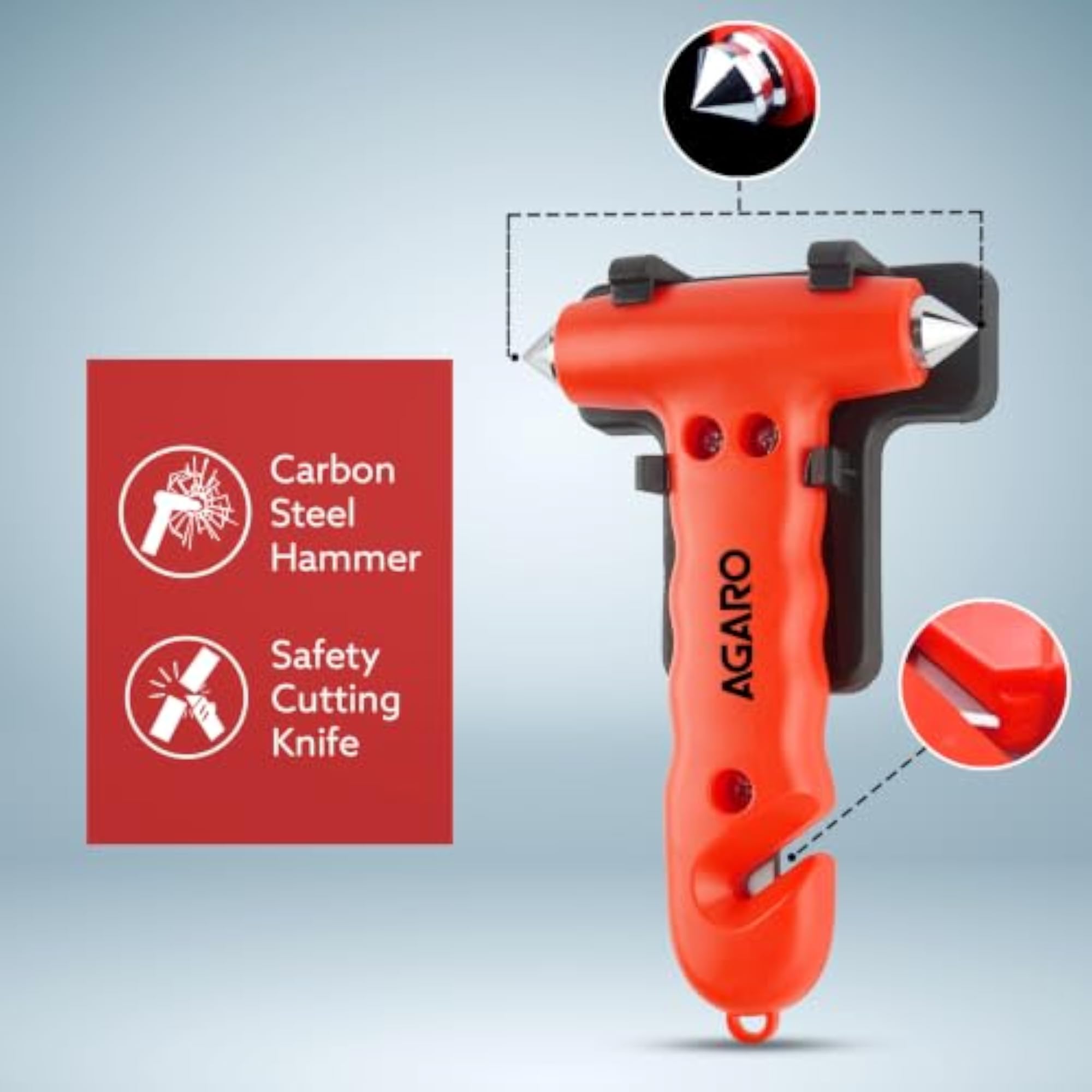 Car Safety Window Hammer and Seat Belt Cutter