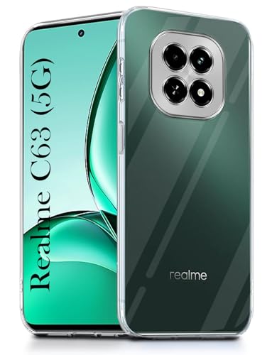 Image of Jkobi Back Cover for Realme C63 5G (Silicone Clear Shockproof Case with Camera Protection | Soft and Flexible | Transparent)