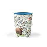 Xplorer Maps Glacier National Park Map Shot Glass – 1.5 oz Ceramic – Featuring Mount Rushmore & Devils Tower – BPA-Free, Durable Gift for Home, Office, Bar, or Souvenir