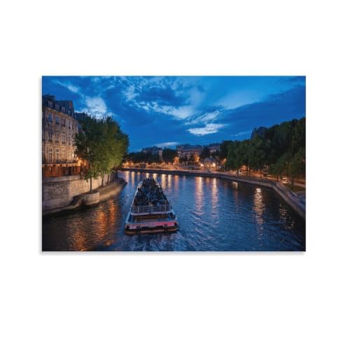 Toile Paris Seine 50x75 cm : le cadeau déco mural idéal