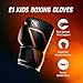 Hayabusa E1 Boxing Gloves for Kids, Youth and Teens - Black/Gold, 6oz