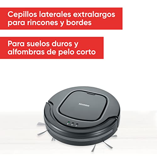 SEVERIN-Robot-aspirador-chill-potente-aspirador-portatil-para-suelos-duros-y-alfombras-de-pelo-corto-robot-inteligente-extraplano-con-detector-de-peldanos-gris-platino-RB-7023