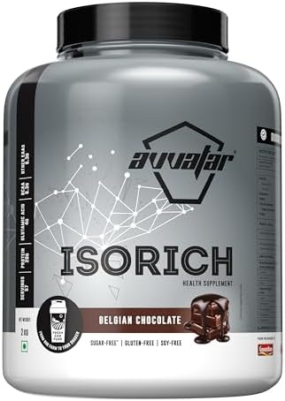 avvatar ISORICH WHEY PROTEIN | 2Kg | Belgian Chocolate Flavour | 28g Protein | 57 Servings | Isolate