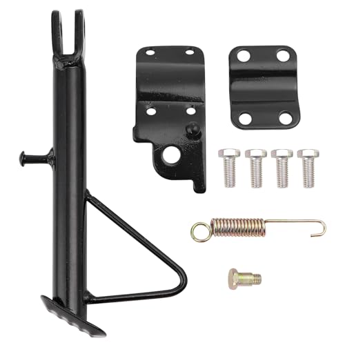 Image of Mokuo Dirt Bike Stand,Motorcycle Kickstand, Scooter Mopeds Side Stand Come with Mounting Bracket in Iron Material Compatible with Most Scooter Mopeds Mini Bike,Height of 13.7cm Above Ground