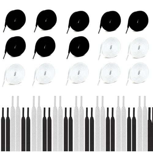 RiverValley 15-Color Nylon Shoelaces Pack Flat Colored Shoe Laces for Sneakers Skate Shoes Sport...