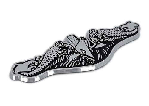 Image of Elektroplate Officially Licensed United States Navy Submarine OEM Chrome Emblem for Cars, Trucks, and All Auto | Universal Fit at 4.9 inch x 1.7 inch | Weatherproof