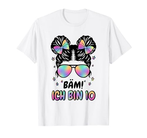 10. Geburtstag Mädchen Messy Bun Bäm! Ich Bin 10 T-Shirt