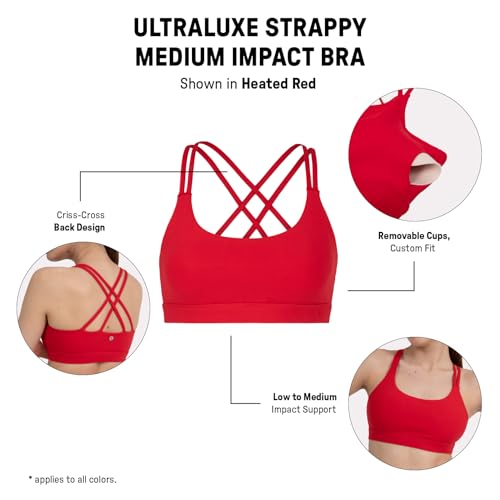 Image of YITTY Active Women's Ultraluxe Strappy Medium Impact Bra, Athleisure, 4-Way-Stretch