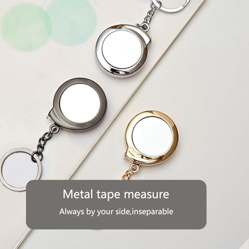 Cinta métrica metálica portátil con llavero compacta miniatura 6