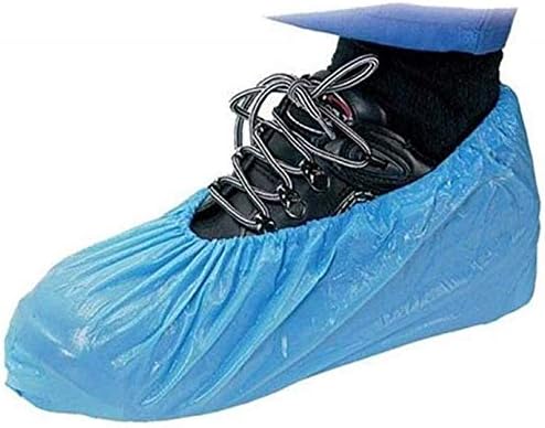Disposable Shoe Cover - (100 Pieces), Non-Slip Boot Cover for Indoor/Outdoor Use. Blue Anti Slip Cleaning Overshoes Boot Safety Textured Bottom With an Anti-slip Surface