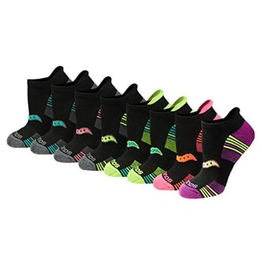 Saucony Women's Performance Heel Tab Athletic Socks (8 & 16, Black Assorted (8 Pairs), Shoe Size: 10-13